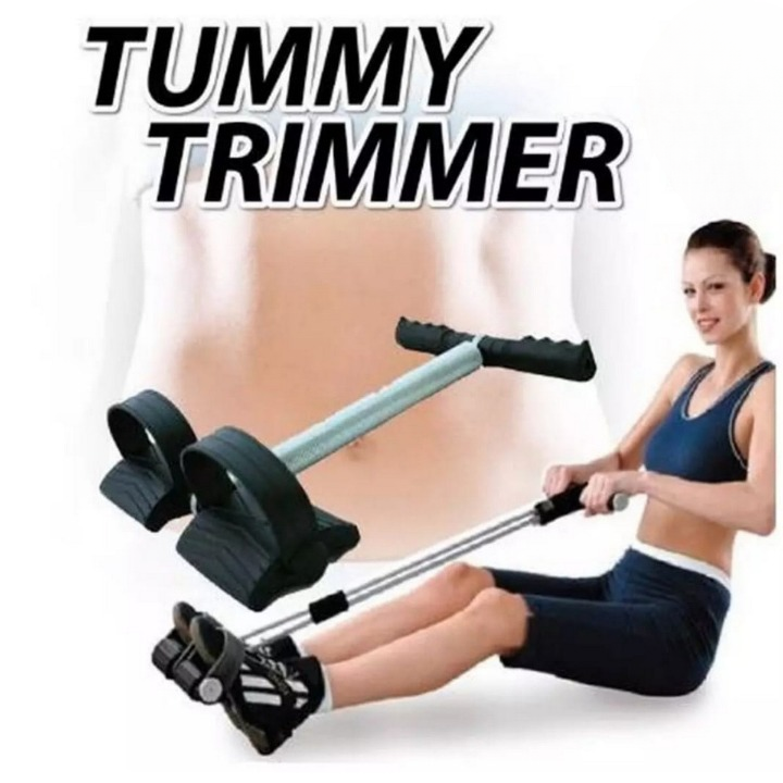 Tummy Trimmer Resistance Band Elastic Sit-up Pull Rope Yoga Fitness Gym – Lose weight Fast | Double Spring Tummy Trimmer (Random Color)